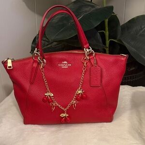 Coach Cherry Red Mini Prairie Leather Satchel 🍒